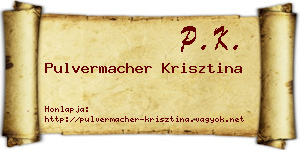 Pulvermacher Krisztina névjegykártya